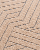 Modern Zigzag Geometrik Desenli Pudra Bej Şönil Kilim Halı