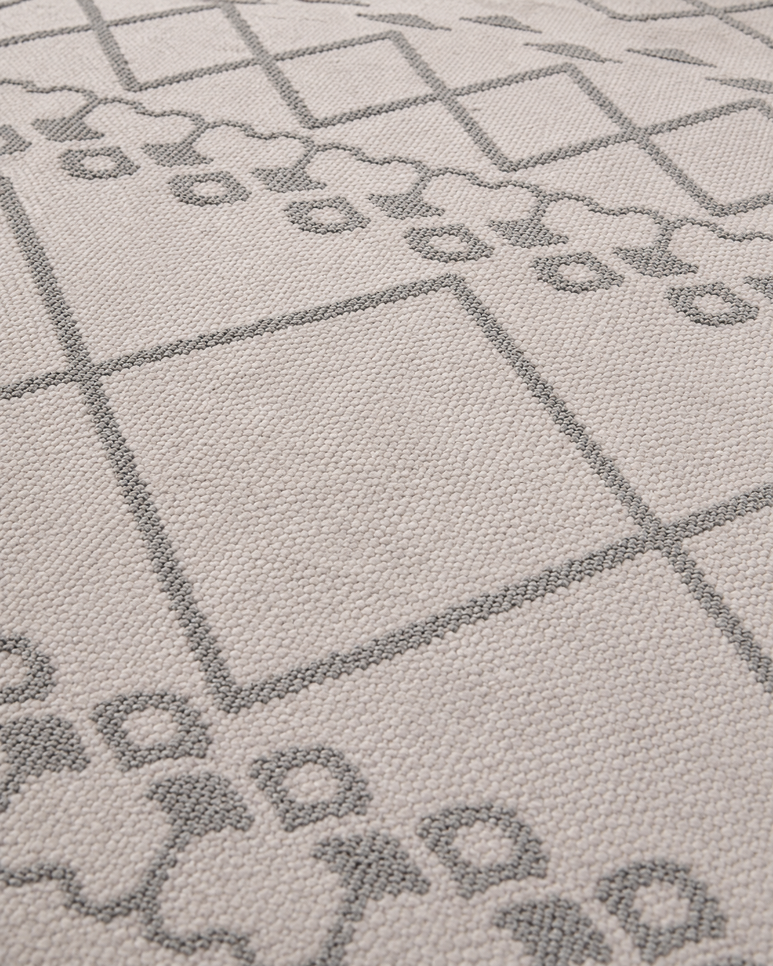 Modern Bohem Etnik Desenli Krem Gri Şönil Kilim Halı