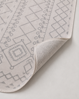 Modern Bohem Etnik Desenli Krem Gri Şönil Kilim Halı