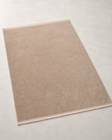 Pudra Bej Kavis Desenli Modern Şönil Kilim Halı