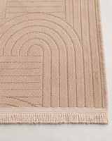 Pudra Bej Kavis Desenli Modern Şönil Kilim Halı