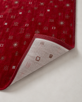 Etnik Motifli Modern Şönil Kilim - Canlı Kırmızı / Bordo