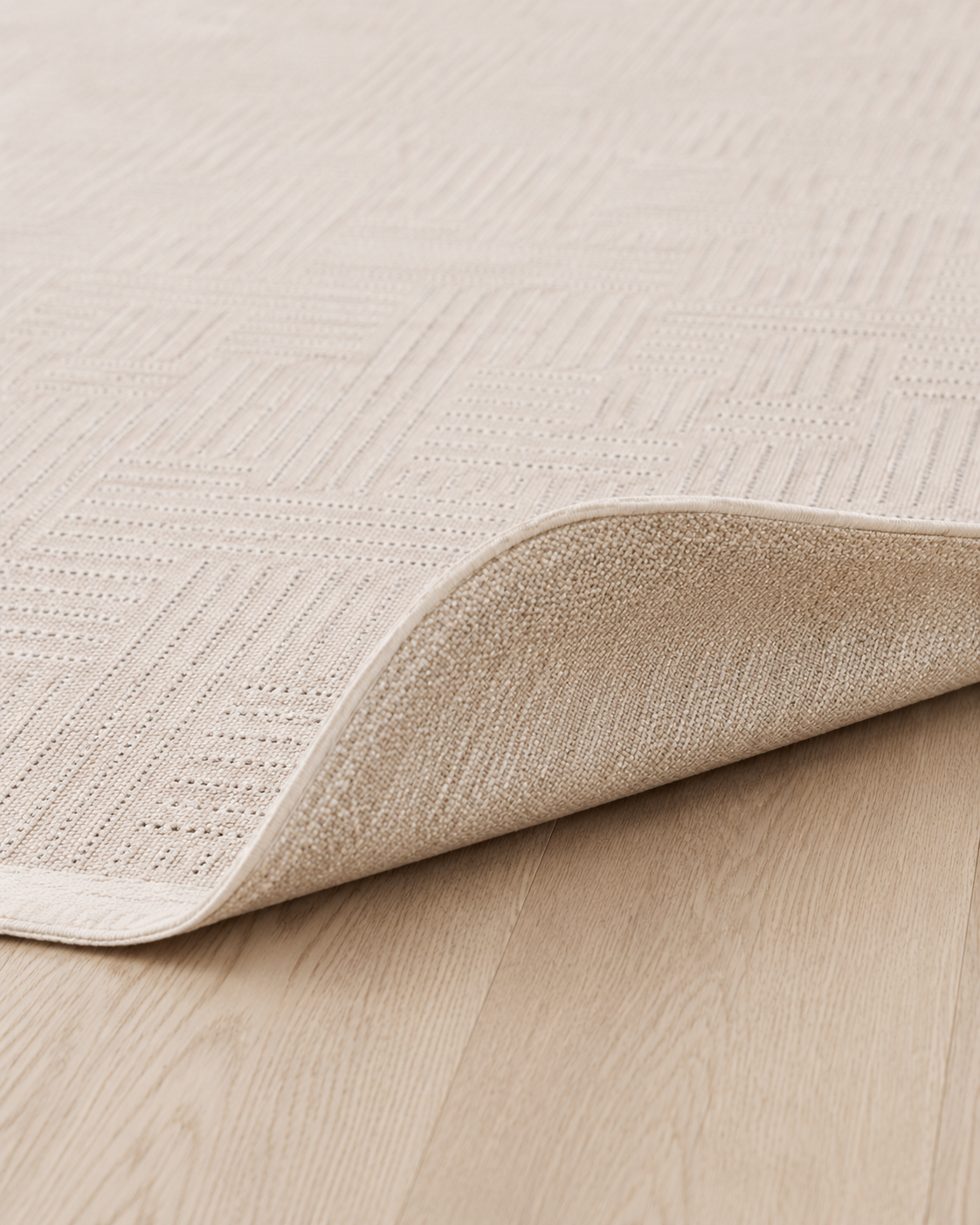 Modern Geometrik Desenli Şönil Kilim - Krem / Bej