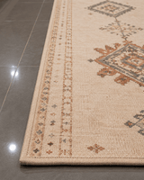 Otantik Geometrik Motifli Oturma Odası Halısı - Krem Bej Taba Tonlarında image 3