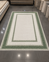 Grek Desenli Oturma Odası Halısı - Adaçayı Yeşili Minimalist Lüks Halı image 0