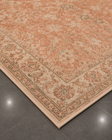 Klasik Eskitme Modern Salon Halısı - Somon Kiremit Vintage Desenli image 3