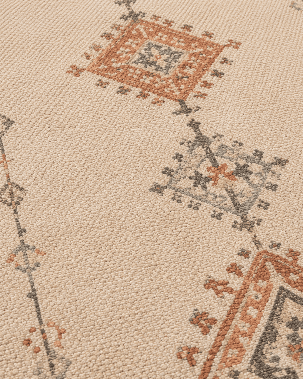 Otantik Geometrik Motifli Oturma Odası Halısı - Krem Bej Taba Tonlarında image 4