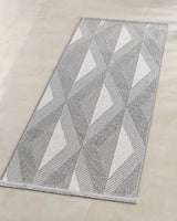 Geometrik Baklava Desenli Modern Koridor Yolluğu - Gri Beyaz İskandinav Tarzı image 4