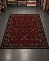 Klasik Saray Tarzı Salon Halısı - Koyu Kırmızı Bordo Vintage Desenli image 0