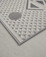 Geometrik Üçgen Desenli Modern Salon Halısı - Gri İskandinav Tarzı image 2