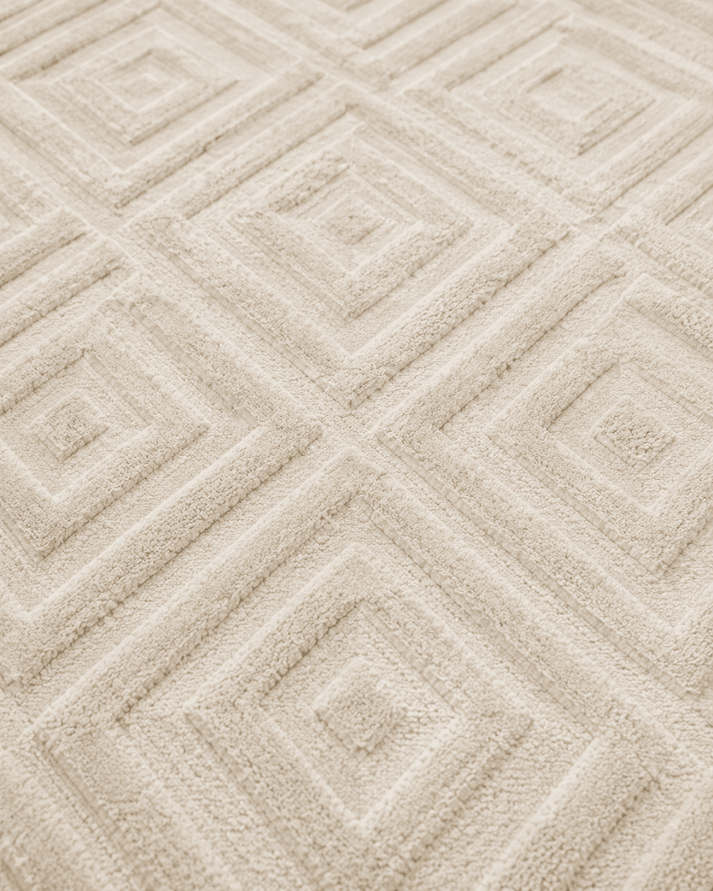 Geometrik Baklava Desenli Modern Salon Halısı - Krem Ekru Halı image 4