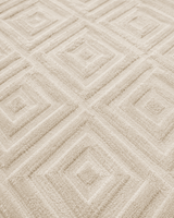 Geometrik Baklava Desenli Modern Salon Halısı - Krem Ekru Halı image 4