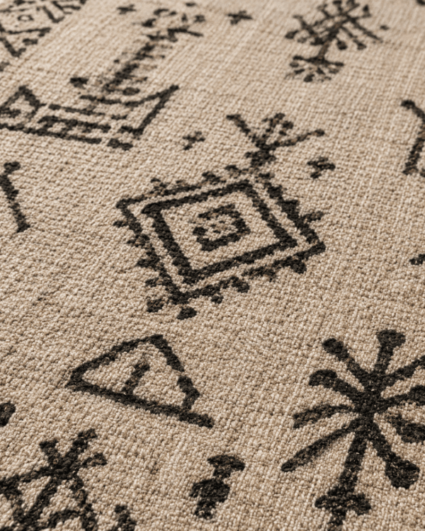 Etnik Kilim Desenli Koridor Yolluğu - Hasır Bej Jüt Görünümlü Halı image 4
