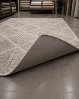 Krem Gri Geometrik Modern Halı - Yakın Çekim Dokusu ve Köşe Detayı image 1