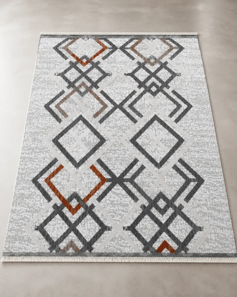 Sisal Nova – Modern Geometrik Halı Siyah Beyaz