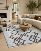 Sisal Nova – Modern Geometrik Halı Siyah Beyaz