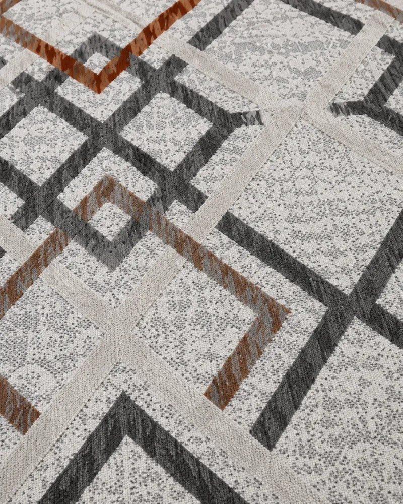 Sisal Nova – Modern Geometrik Halı Siyah Beyaz